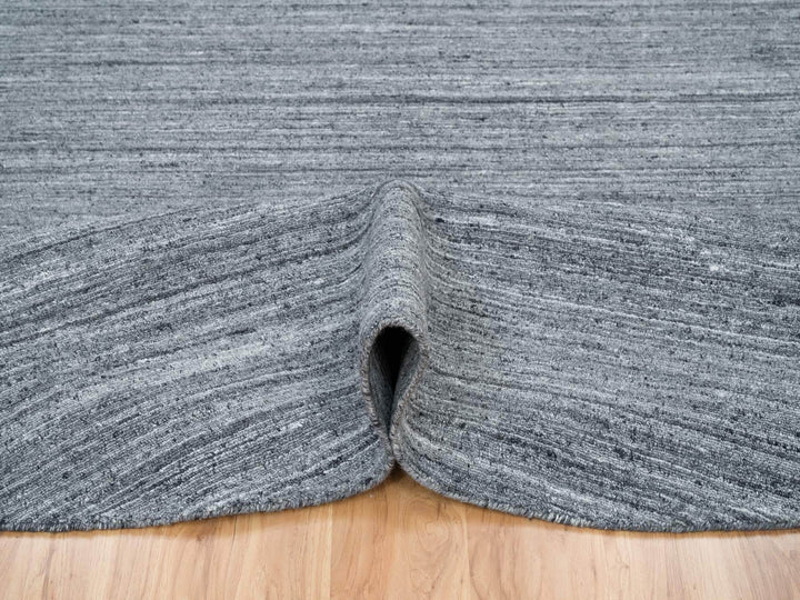 12'0" x 12'0" New Hand Loomed Grey Wool Round Oriental Rug - MOA10265417