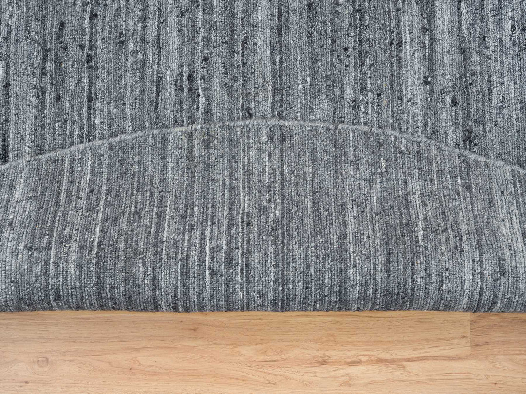 8'0" x 8'0" New Hand Loomed Grey Wool Round Oriental Rug - MOA10265420