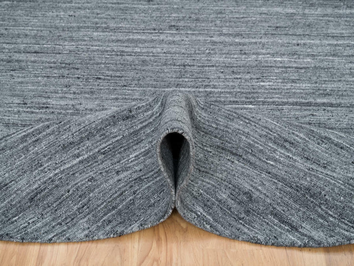 8'0" x 8'0" New Hand Loomed Grey Wool Round Oriental Rug - MOA10265420