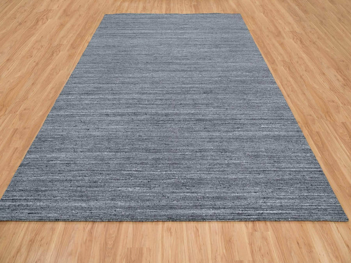 10'3" x 14'0" New Hand Loomed Grey Wool Rectangle Oriental Rug - MOA10265421