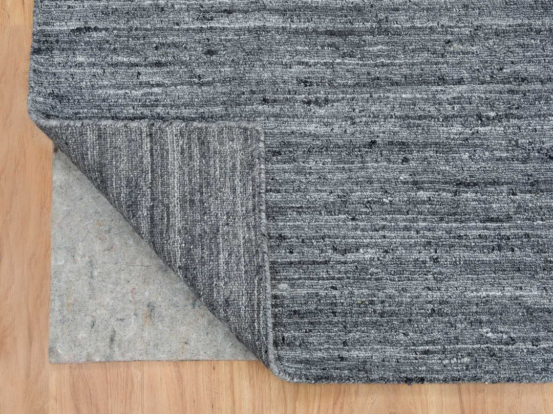 10'3" x 14'0" New Hand Loomed Grey Wool Rectangle Oriental Rug - MOA10265421