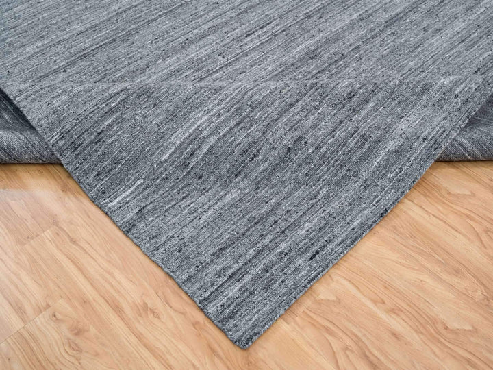 10'3" x 14'0" New Hand Loomed Grey Wool Rectangle Oriental Rug - MOA10265421