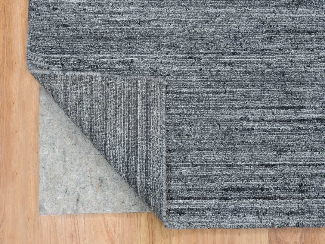 10'1" x 10'0" New Hand Loomed Grey Wool Square Oriental Rug - MOA10265422