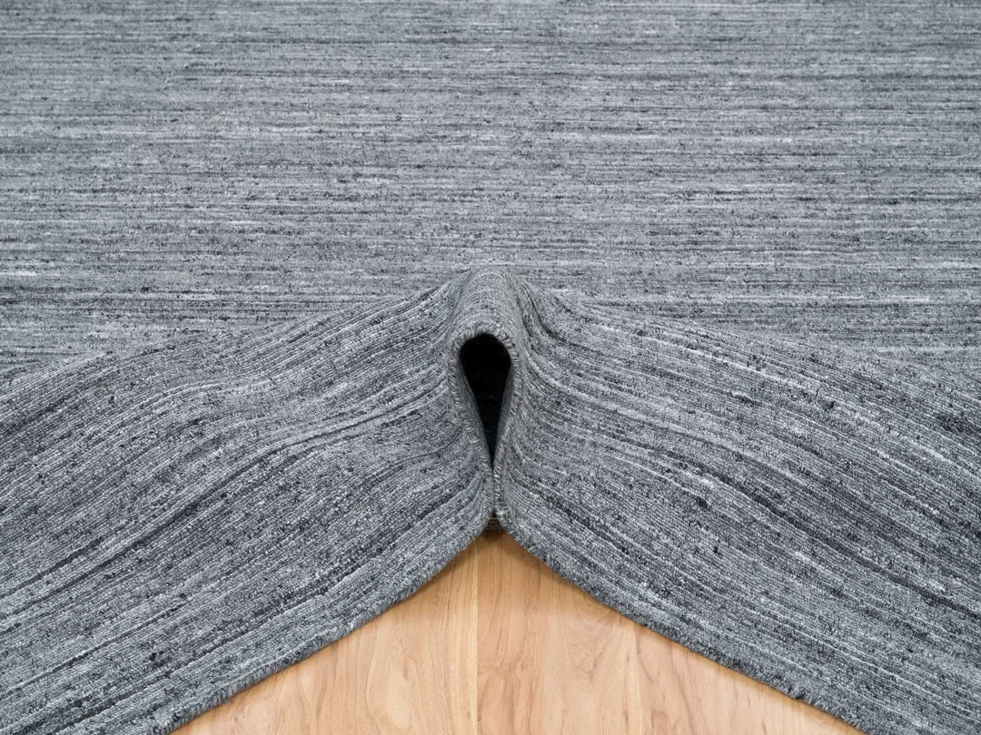 10'1" x 10'0" New Hand Loomed Grey Wool Square Oriental Rug - MOA10265422