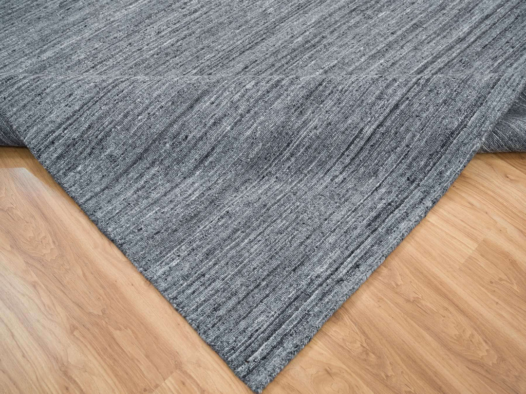 10'1" x 10'0" New Hand Loomed Grey Wool Square Oriental Rug - MOA10265422