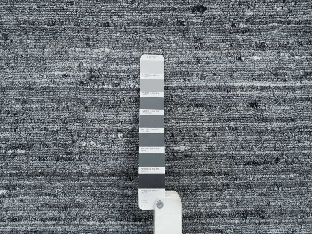 10'1" x 10'0" New Hand Loomed Grey Wool Square Oriental Rug - MOA10265422