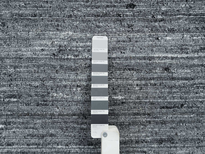 10'1" x 10'0" New Hand Loomed Grey Wool Square Oriental Rug - MOA10265422