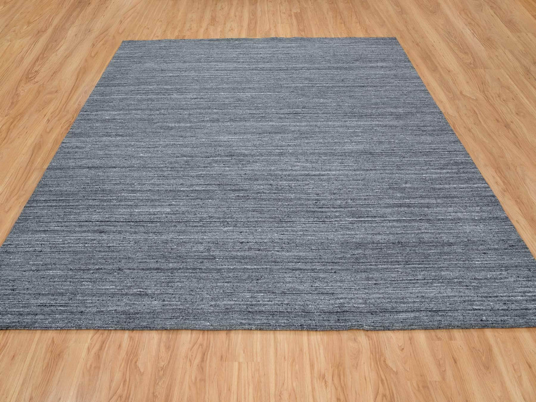 12'0" x 12'0" New Hand Loomed Grey Wool Square Oriental Rug - MOA10265424