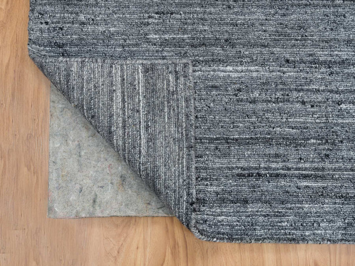 12'0" x 12'0" New Hand Loomed Grey Wool Square Oriental Rug - MOA10265424