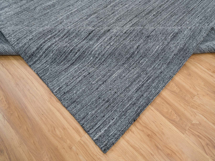 12'0" x 12'0" New Hand Loomed Grey Wool Square Oriental Rug - MOA10265424