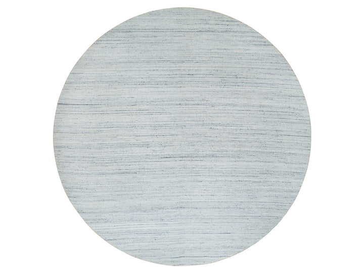 12'0" x 12'0" New Hand Loomed Ivory Wool Round Oriental Rug - MOA10265426