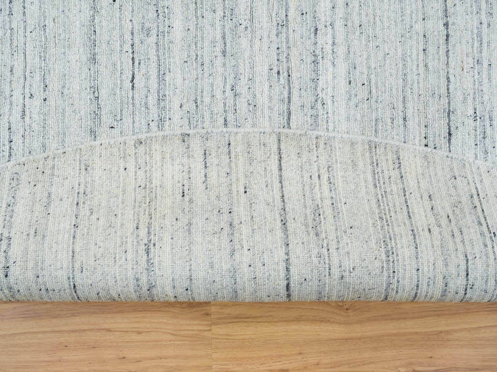 12'0" x 12'0" New Hand Loomed Ivory Wool Round Oriental Rug - MOA10265426