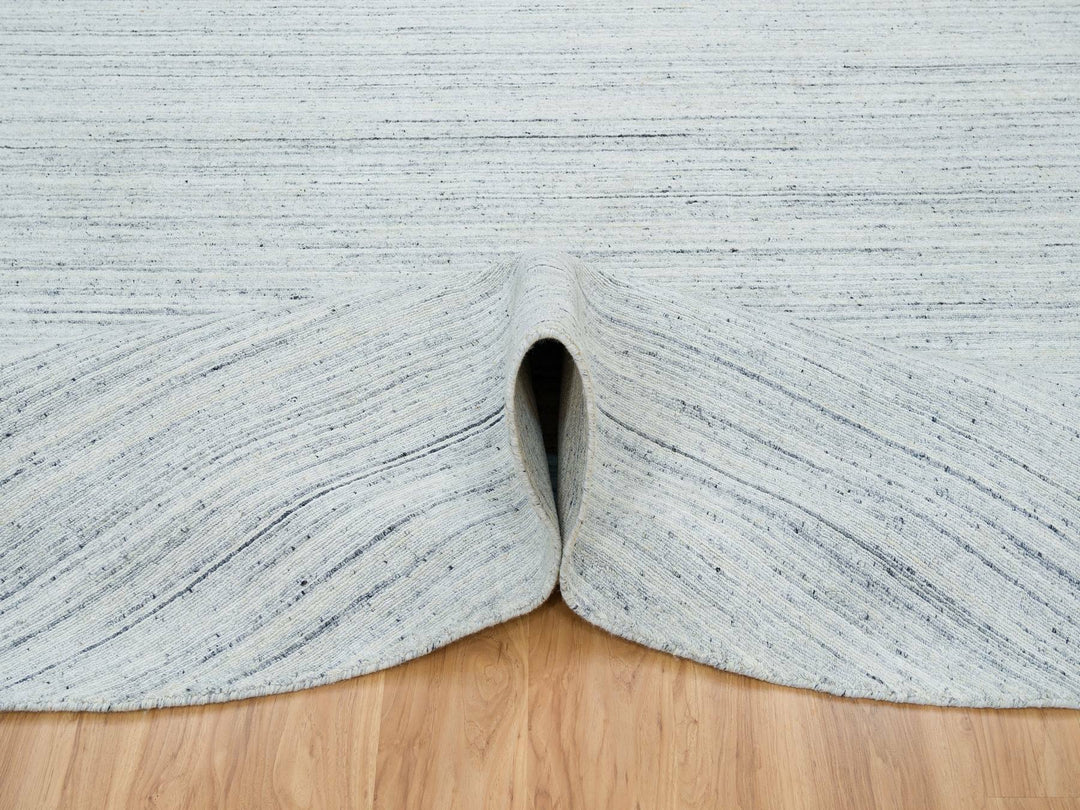 12'0" x 12'0" New Hand Loomed Ivory Wool Round Oriental Rug - MOA10265426