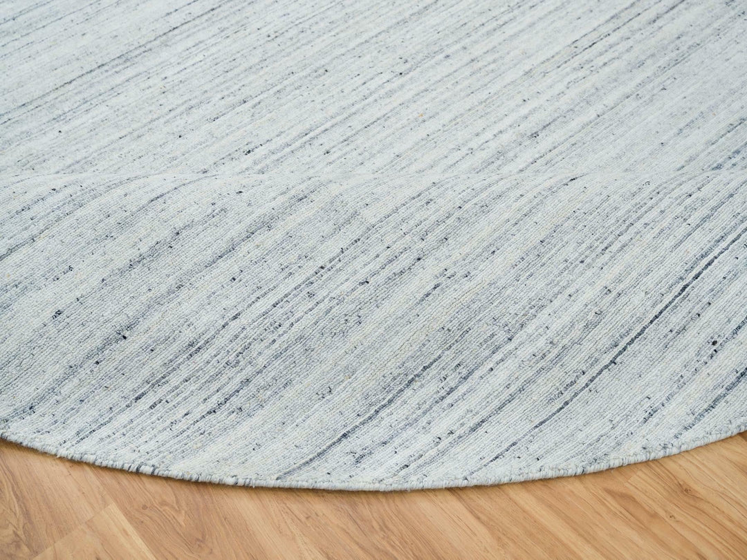 12'0" x 12'0" New Hand Loomed Ivory Wool Round Oriental Rug - MOA10265426