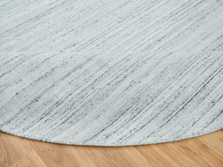 12'0" x 12'0" New Hand Loomed Ivory Wool Round Oriental Rug - MOA10265426