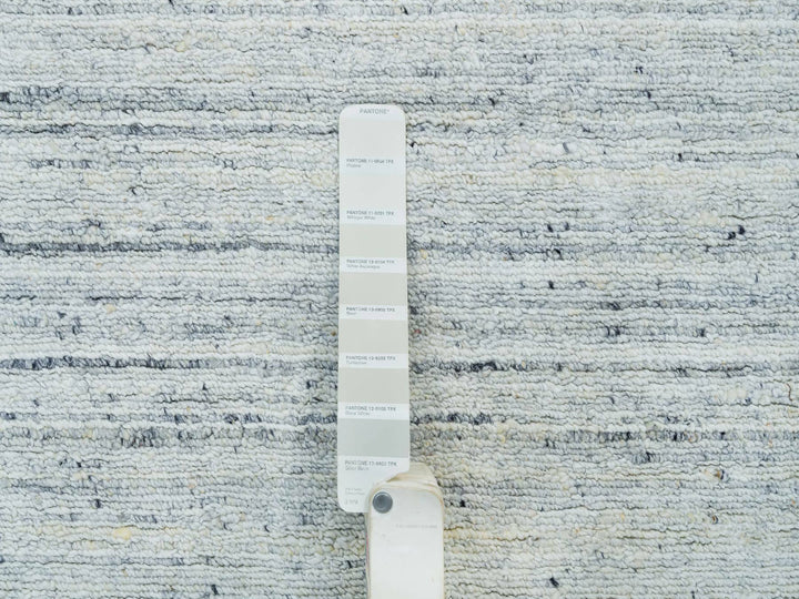 12'0" x 12'0" New Hand Loomed Ivory Wool Round Oriental Rug - MOA10265426