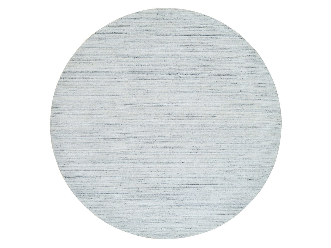 10'0" x 10'0" New Hand Loomed Ivory Wool Round Oriental Rug - MOA10265431