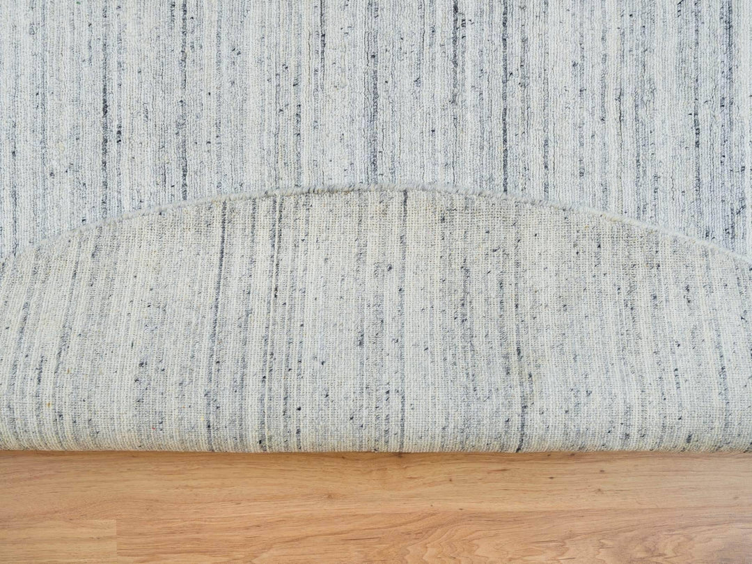 10'0" x 10'0" New Hand Loomed Ivory Wool Round Oriental Rug - MOA10265431