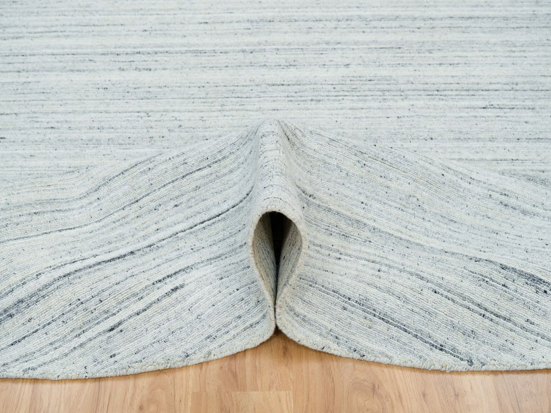 10'0" x 10'0" New Hand Loomed Ivory Wool Round Oriental Rug - MOA10265431