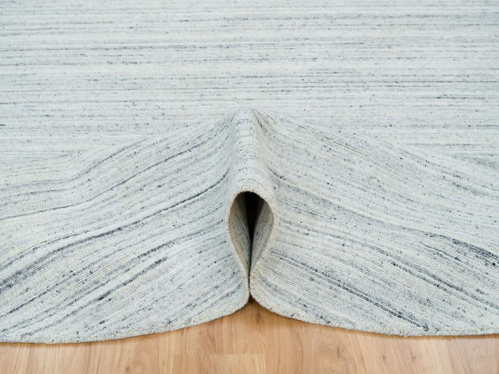 10'0" x 10'0" New Hand Loomed Ivory Wool Round Oriental Rug - MOA10265431