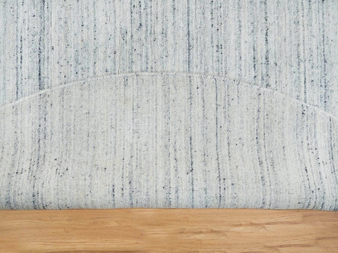 8'0" x 8'0" New Hand Loomed Ivory Wool Round Oriental Rug - MOA10265432