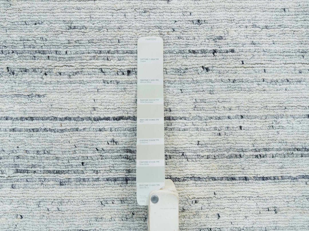 8'0" x 8'0" New Hand Loomed Ivory Wool Round Oriental Rug - MOA10265432