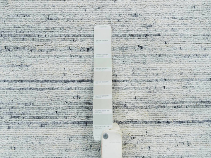 8'0" x 8'0" New Hand Loomed Ivory Wool Round Oriental Rug - MOA10265432