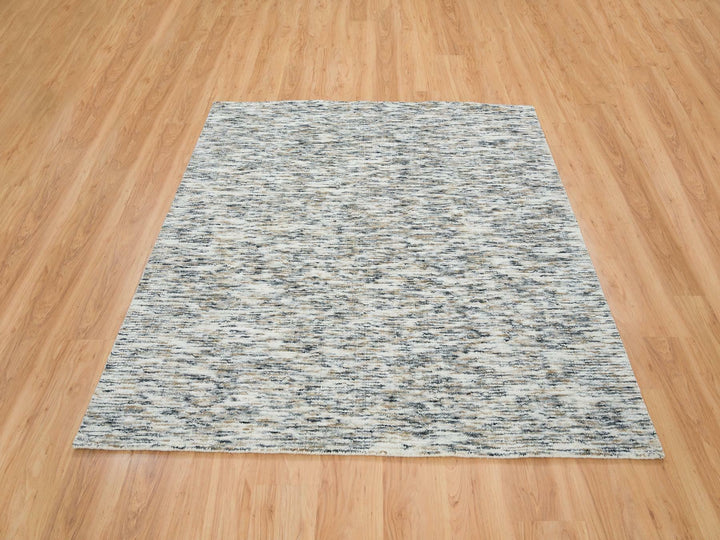 6'2" x 6'0" New Hand Loomed Beige Wool Square Oriental Rug - MOA10265436