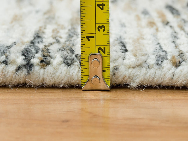 6'2" x 6'0" New Hand Loomed Beige Wool Square Oriental Rug - MOA10265436