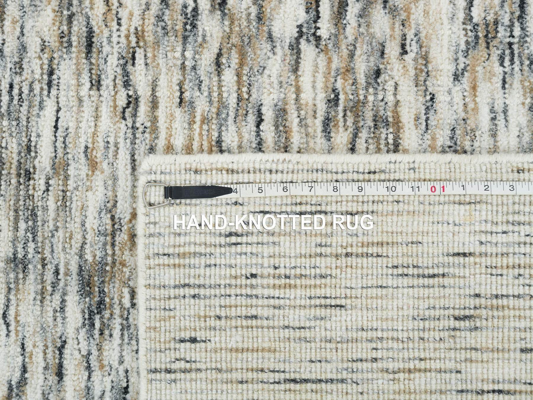 6'2" x 6'0" New Hand Loomed Beige Wool Square Oriental Rug - MOA10265436