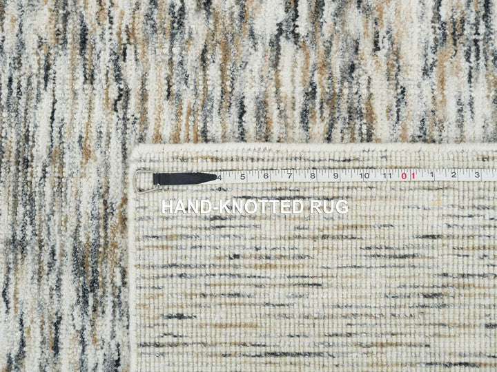 6'2" x 6'0" New Hand Loomed Beige Wool Square Oriental Rug - MOA10265436