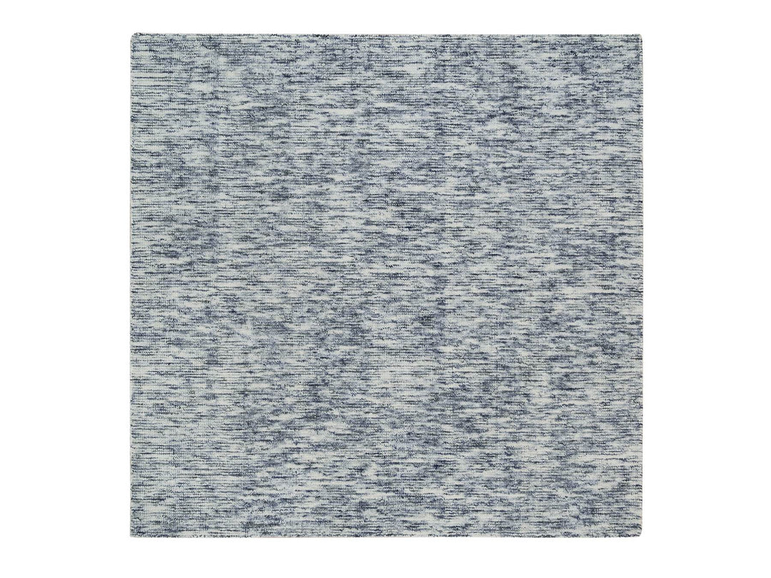 6'1" x 6'0" New Hand Loomed Blue Wool Square Oriental Rug - MOA10265437