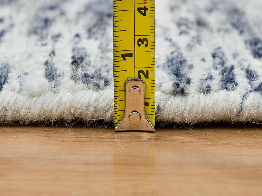 6'1" x 6'0" New Hand Loomed Blue Wool Square Oriental Rug - MOA10265437