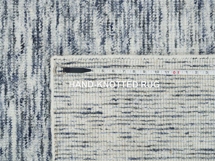 6'1" x 6'0" New Hand Loomed Blue Wool Square Oriental Rug - MOA10265437