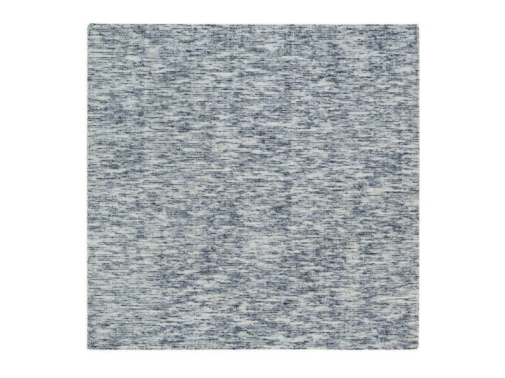 6'0" x 6'0" New Hand Loomed Blue Wool Square Oriental Rug - MOA10265438