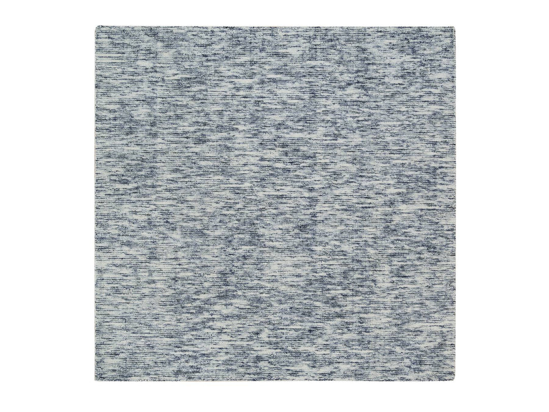 6'0" x 6'0" New Hand Loomed Blue Wool Square Oriental Rug - MOA10265438