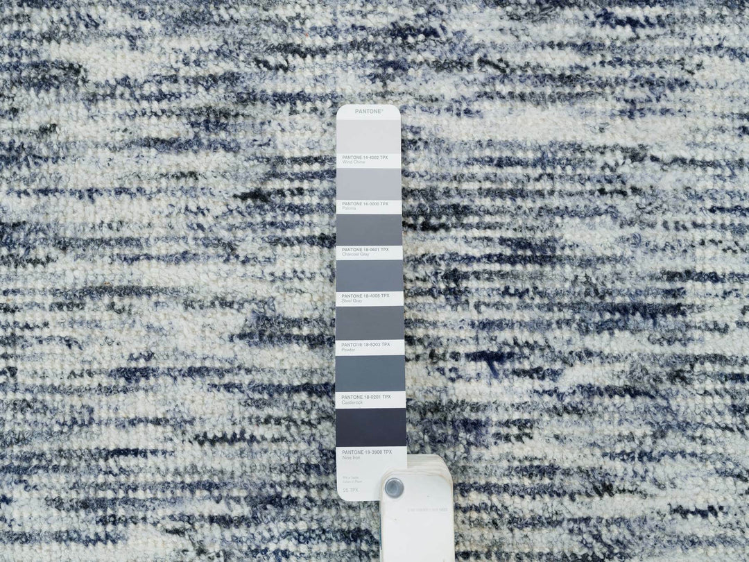 6'0" x 6'0" New Hand Loomed Blue Wool Square Oriental Rug - MOA10265438