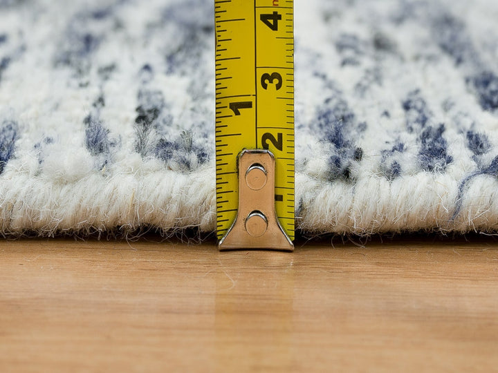 6'0" x 6'0" New Hand Loomed Blue Wool Square Oriental Rug - MOA10265438