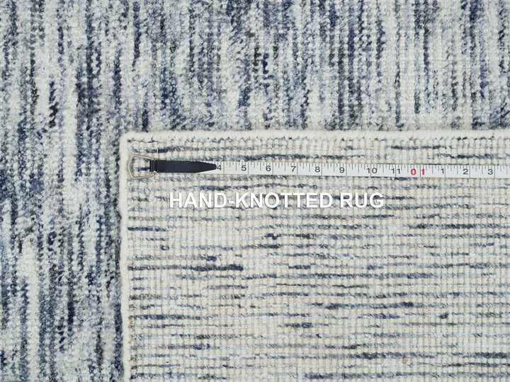 6'0" x 6'0" New Hand Loomed Blue Wool Square Oriental Rug - MOA10265438