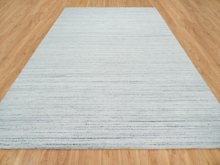 10'1" x 14'1" New Hand Loomed Ivory Wool Rectangle Oriental Rug - MOA10265451