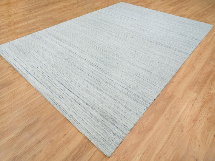 10'1" x 14'1" New Hand Loomed Ivory Wool Rectangle Oriental Rug - MOA10265451