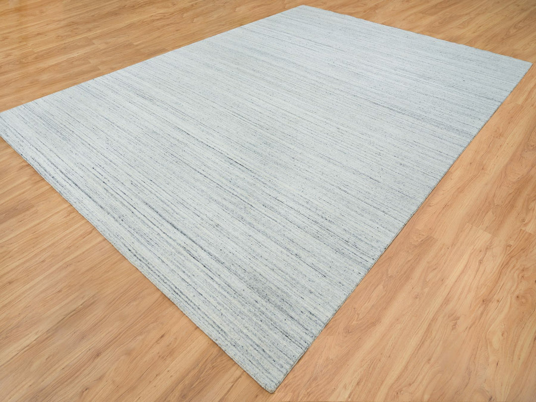 10'1" x 14'1" New Hand Loomed Ivory Wool Rectangle Oriental Rug - MOA10265451