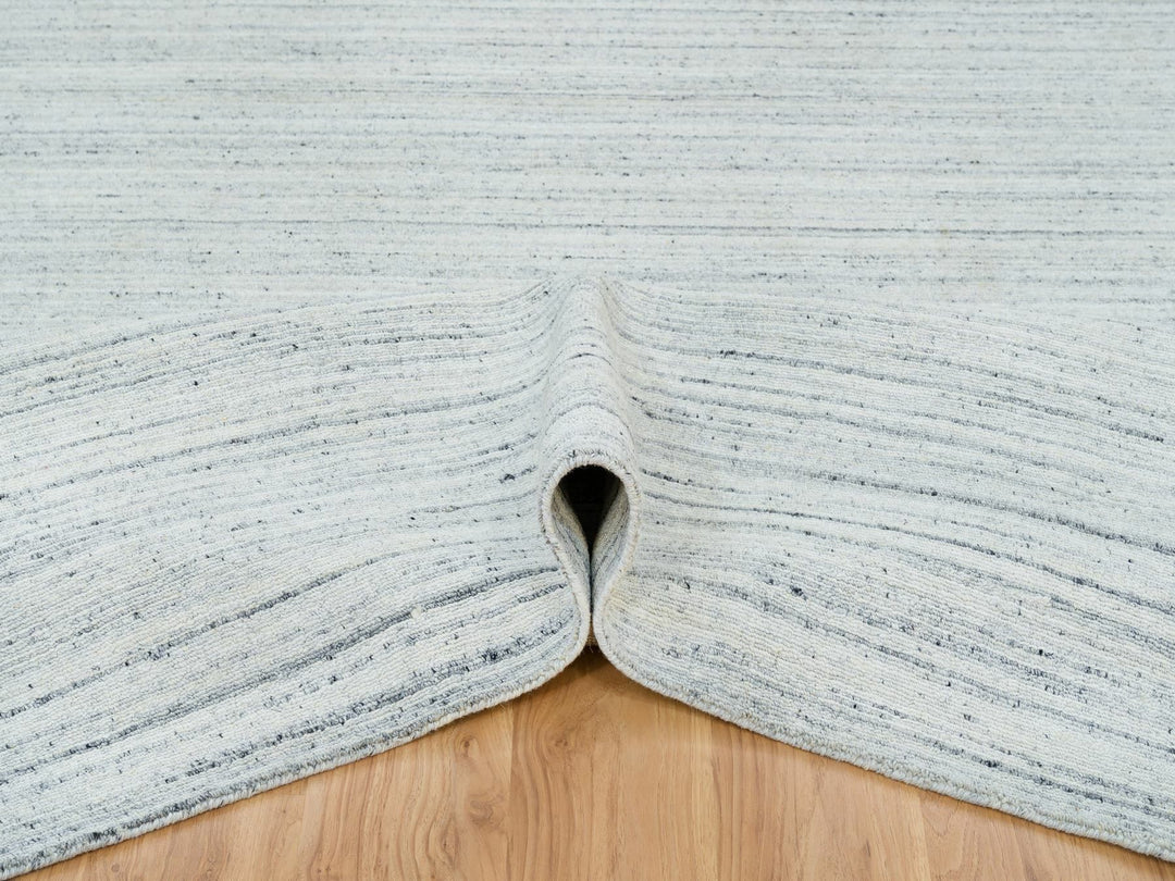 10'1" x 14'1" New Hand Loomed Ivory Wool Rectangle Oriental Rug - MOA10265451