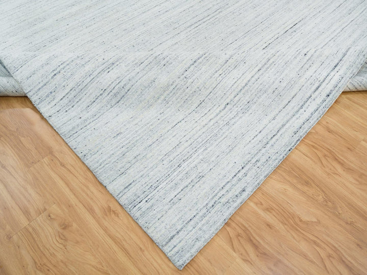 10'1" x 14'1" New Hand Loomed Ivory Wool Rectangle Oriental Rug - MOA10265451