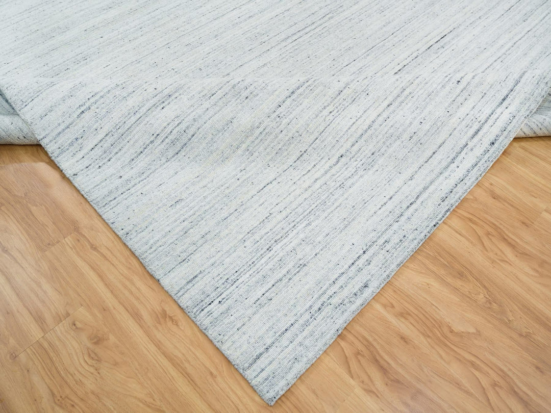 10'1" x 14'1" New Hand Loomed Ivory Wool Rectangle Oriental Rug - MOA10265451