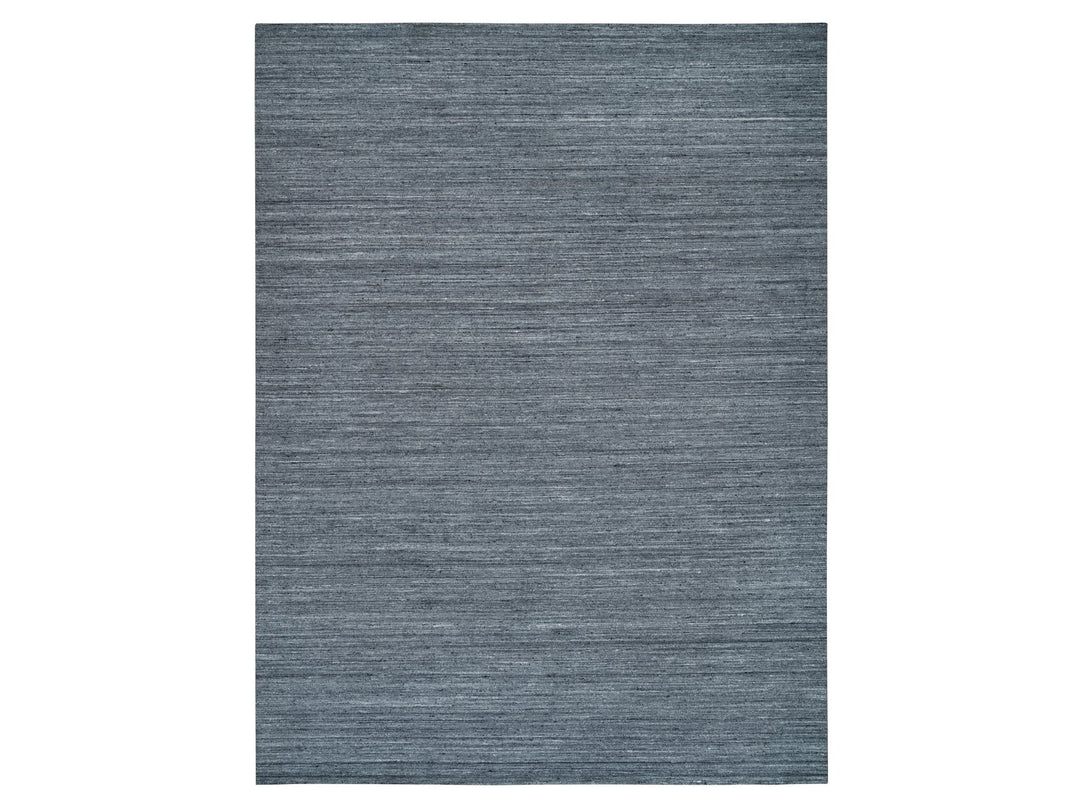 12'1" x 15'1" New Hand Loomed Grey Wool Rectangle Oriental Rug - MOA10265454