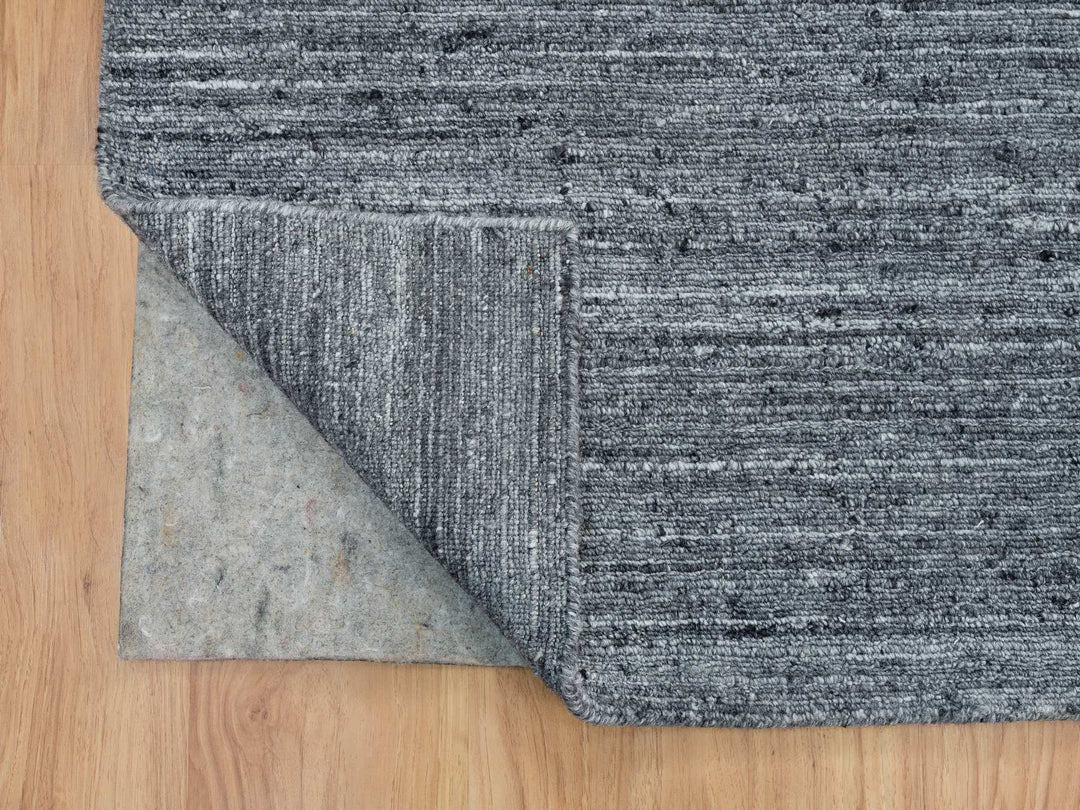 12'1" x 15'1" New Hand Loomed Grey Wool Rectangle Oriental Rug - MOA10265454