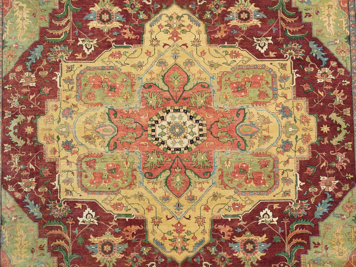 12'0" x 18'2" New Hand Knotted Red Wool Rectangle Oriental Rug - MOA10265502