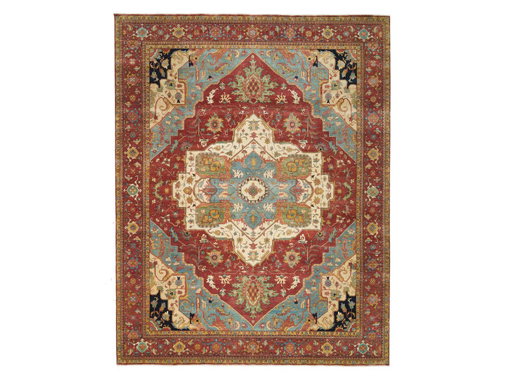 12'0" x 15'2" New Hand Knotted Red Wool Rectangle Oriental Rug - MOA10265509