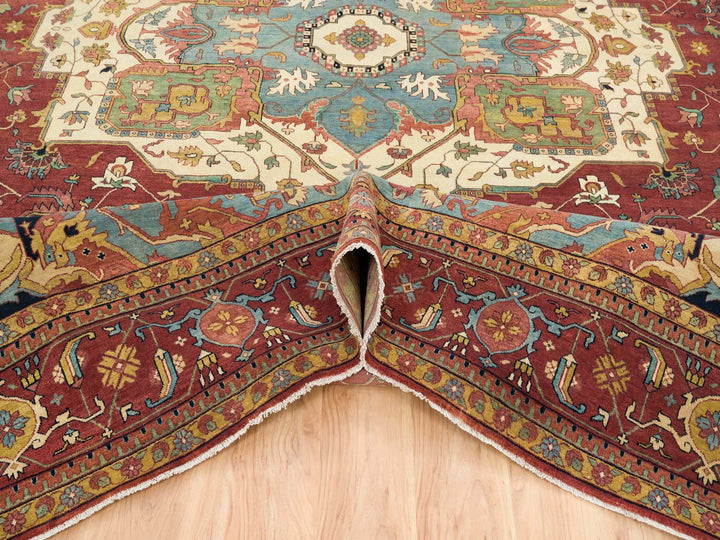 12'0" x 15'2" New Hand Knotted Red Wool Rectangle Oriental Rug - MOA10265509